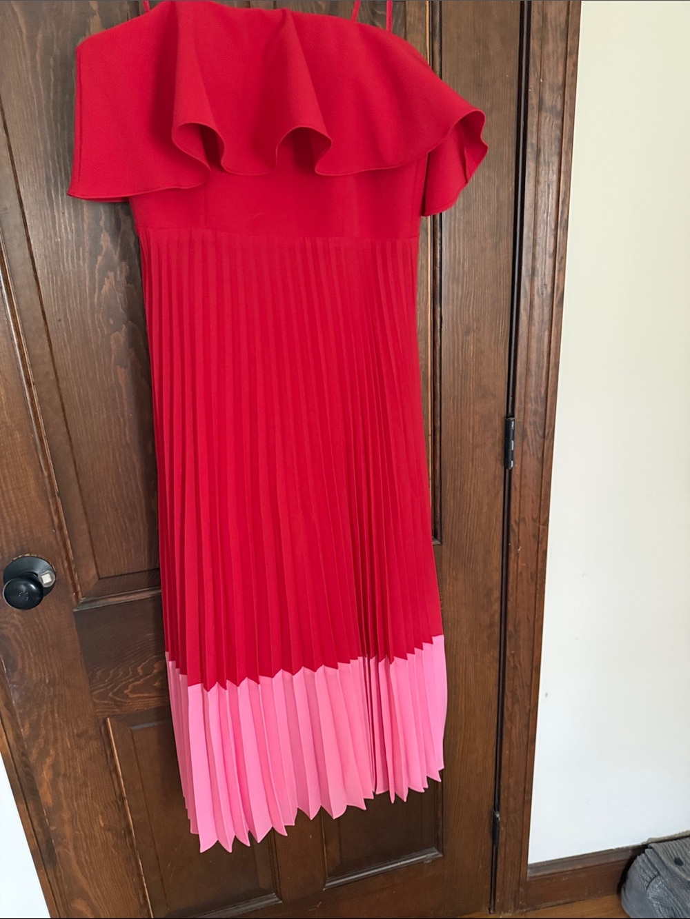 Aidan Mattox Vibrant Red Dress with Ruffled Detail